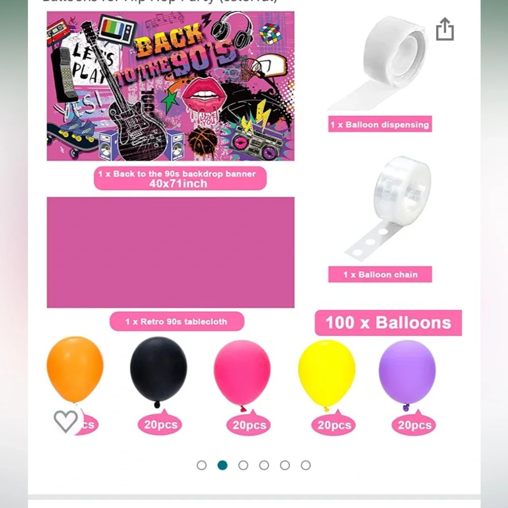 Back to the 90’s Party Decorating Kit, Party Decor, Balloons